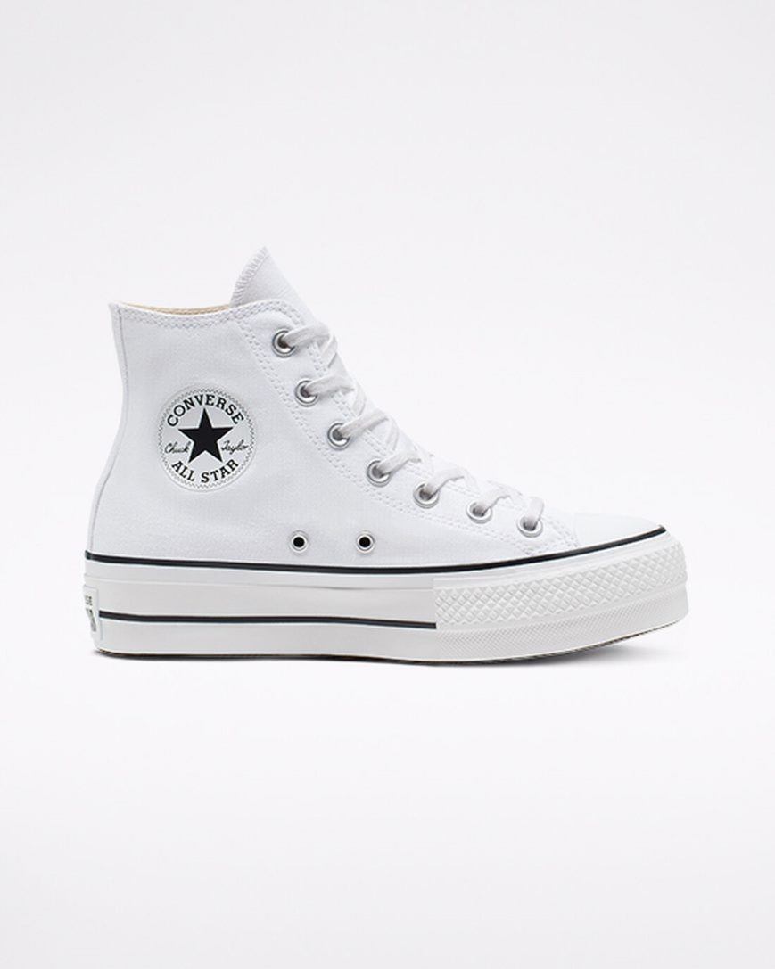 Topanky Na Platforme Converse Chuck Taylor All Star Lift Platene Vysoke Damske Biele Čierne Biele | SK DUOCG2